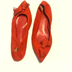 J crew suede tassel flats 6.5